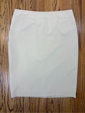 Khaki Cream Pencil Skirt - Sleek Office Staple (25)